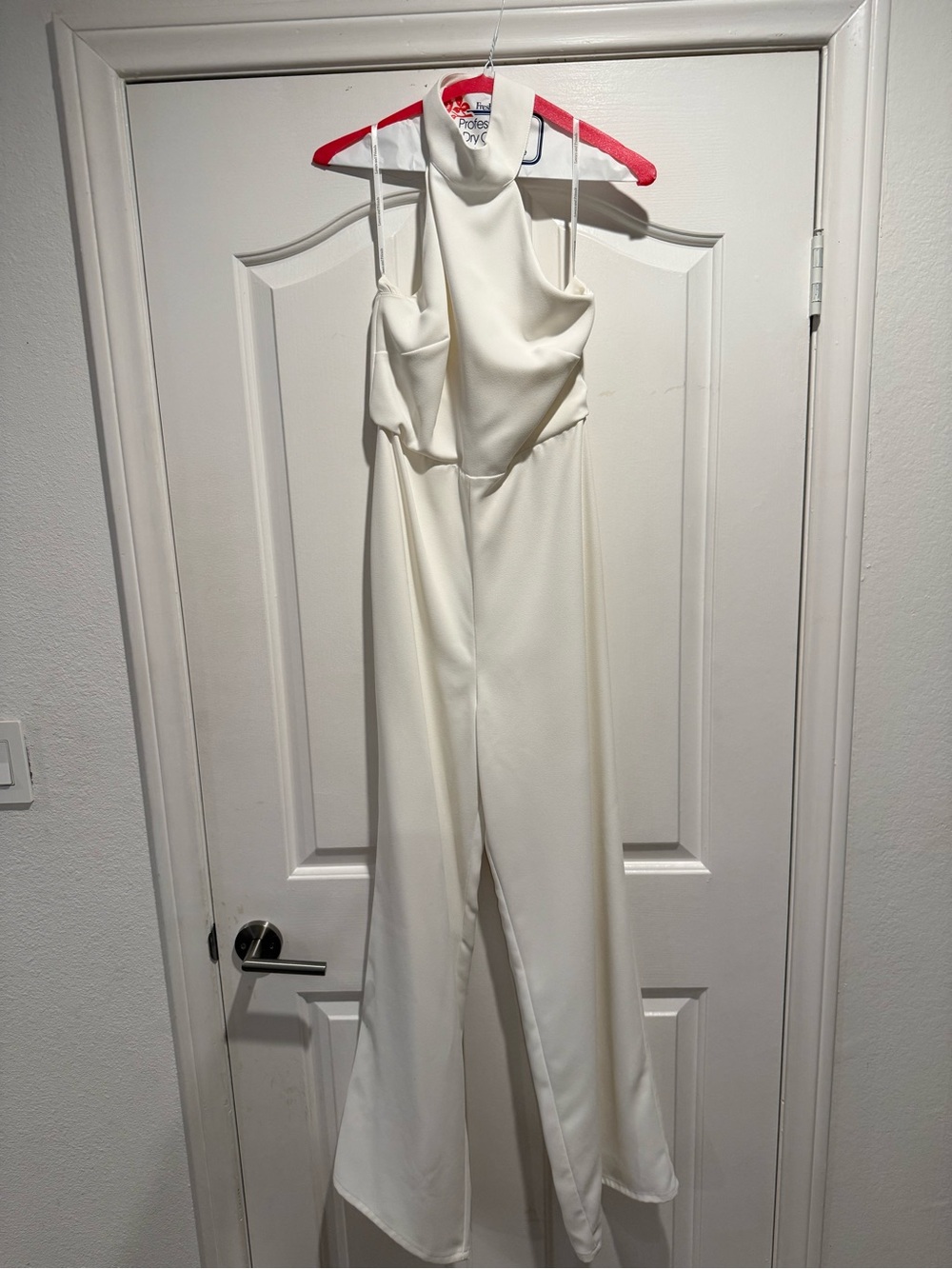 Lovers and Friends Ivory Halter Wide Leg Jumpsuit Size S
